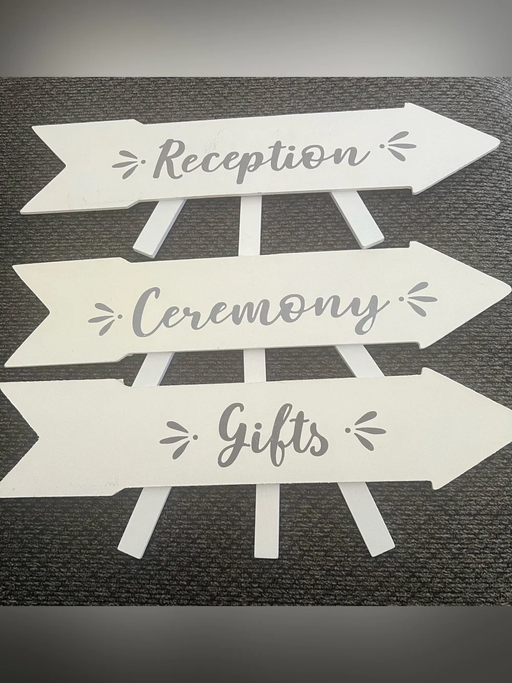 Wedding Directional Signs - Reception, Ceremony, Gifts.